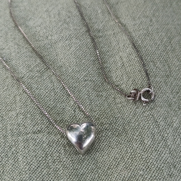 ☀❤🌻Beautiful Sterling SLIDER HEART necklace!🌻❤☀ - Picture 2 of 5
